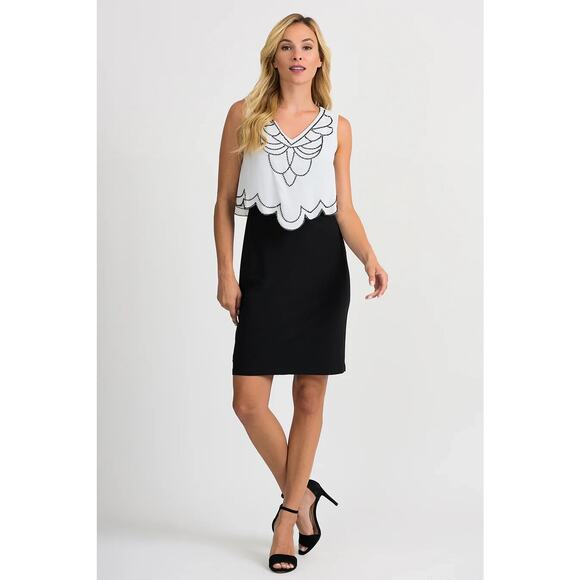 Joseph Ribkoff Beaded Sleeveless Dress Style 201361 - Black